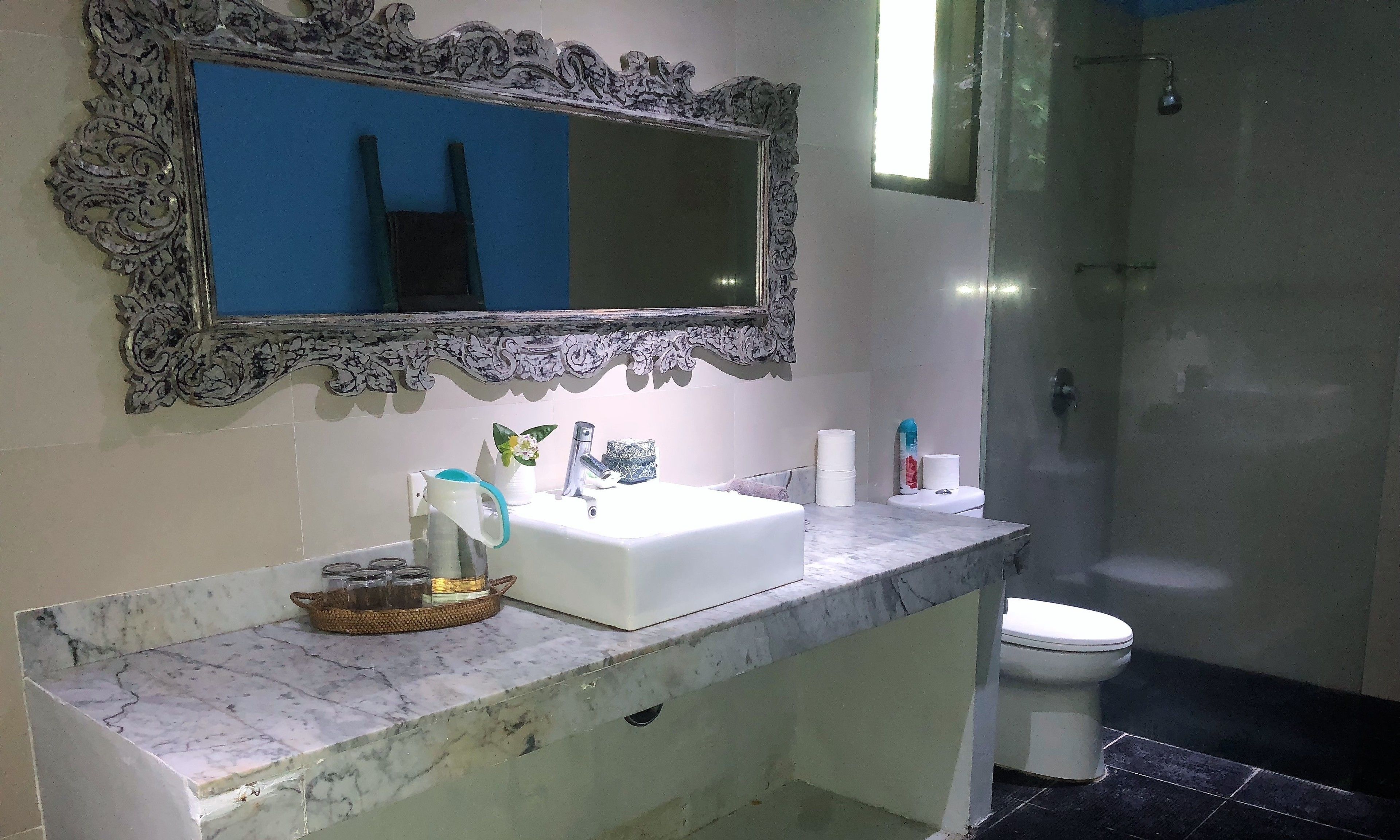 double or twin room | bathroom | shower, free toiletries, hair dryer, towels