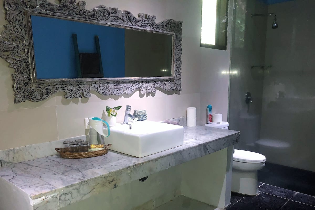 double or twin room | bathroom | shower, free toiletries, hair dryer, towels