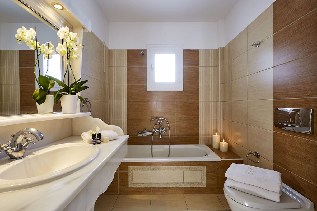 free toiletries, hair dryer, slippers, towels