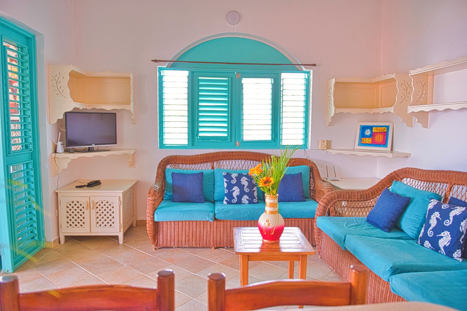 family triple room, kitchenette, oceanfront | egyptian cotton sheets, premium bedding, in-room safe