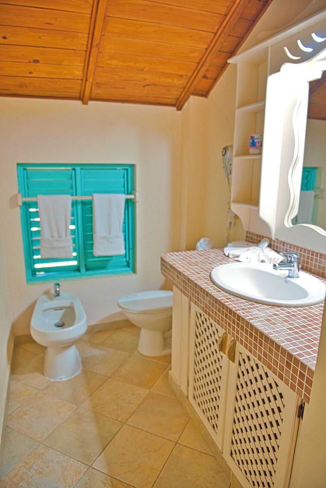 rainfall showerhead, designer toiletries, hair dryer, bidet