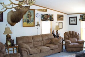 Executive Cabin, 3 Bedrooms, Kitchen, Mountain View | Living room | Flat-screen TV