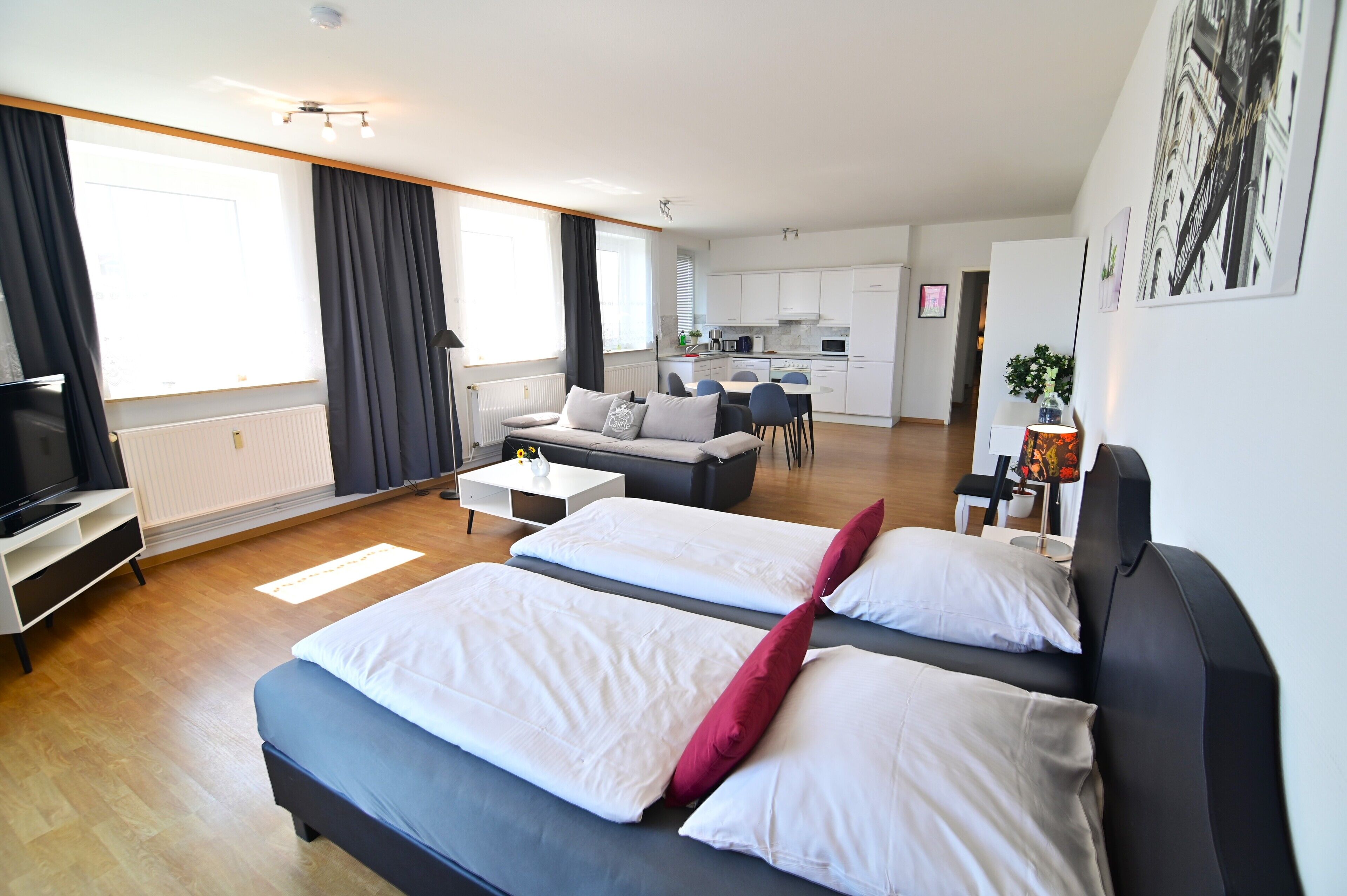 Appartement Typ II | Area soggiorno | Smart TV 32 pollici con canali via cavo, TV