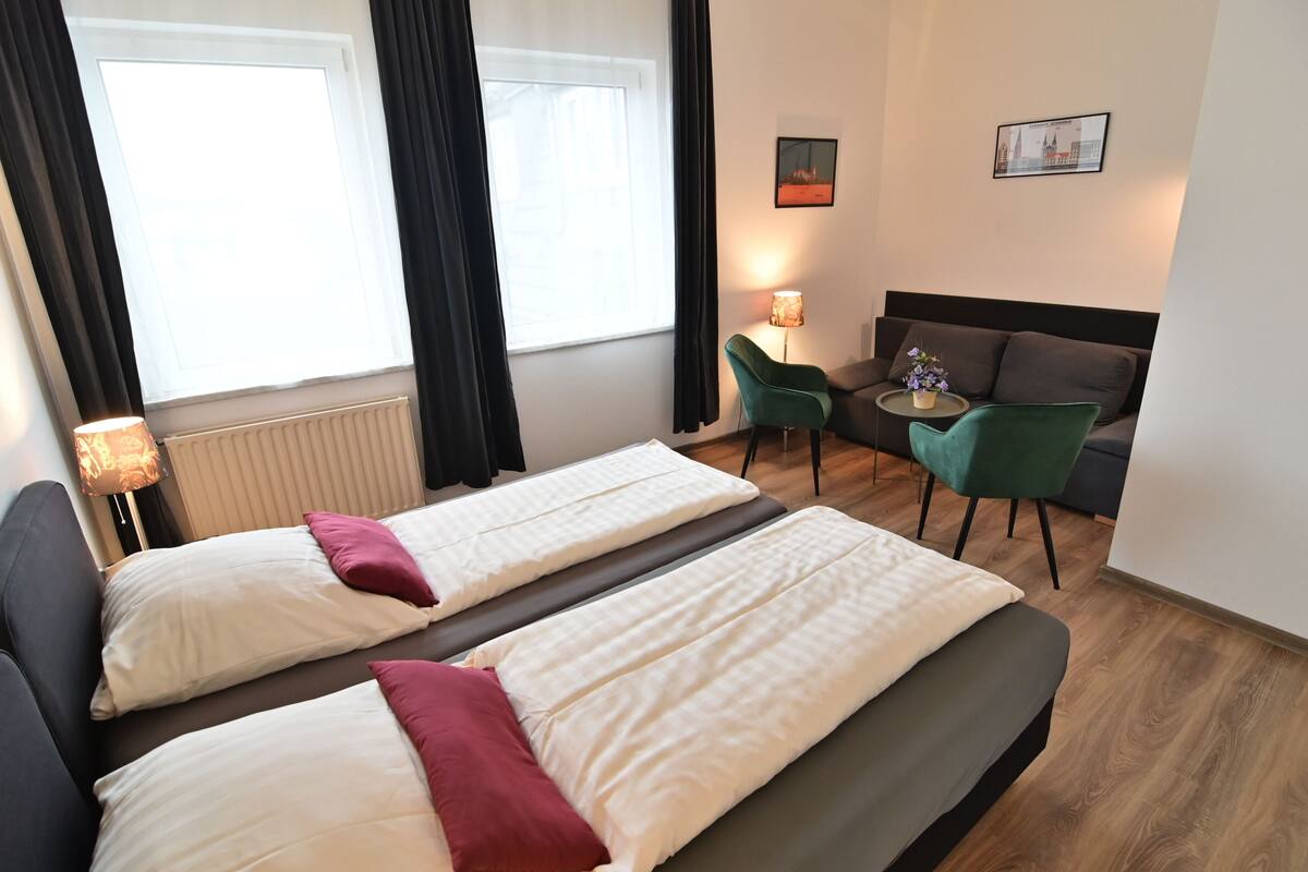 Appartement Typ I | Sengetøy av topp kvalitet, wi-fi (inkludert) og individuelt innredet