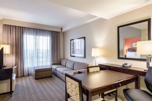 In-room safe, desk, laptop workspace, blackout drapes