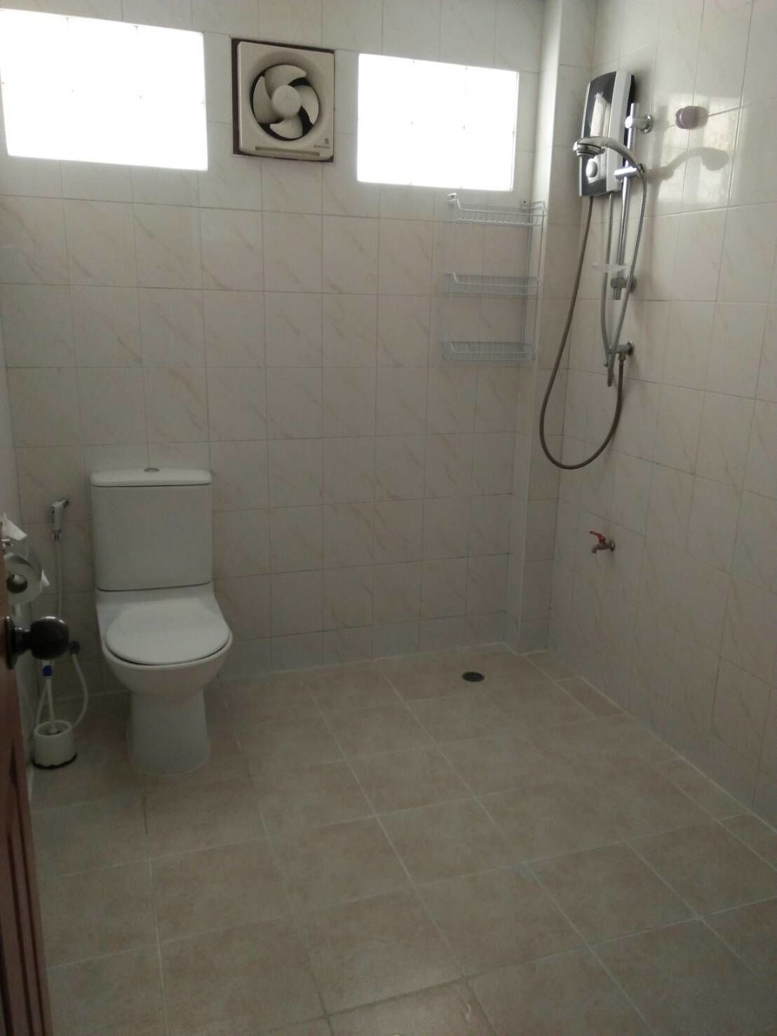 superior room | bathroom | shower, hair dryer, towels