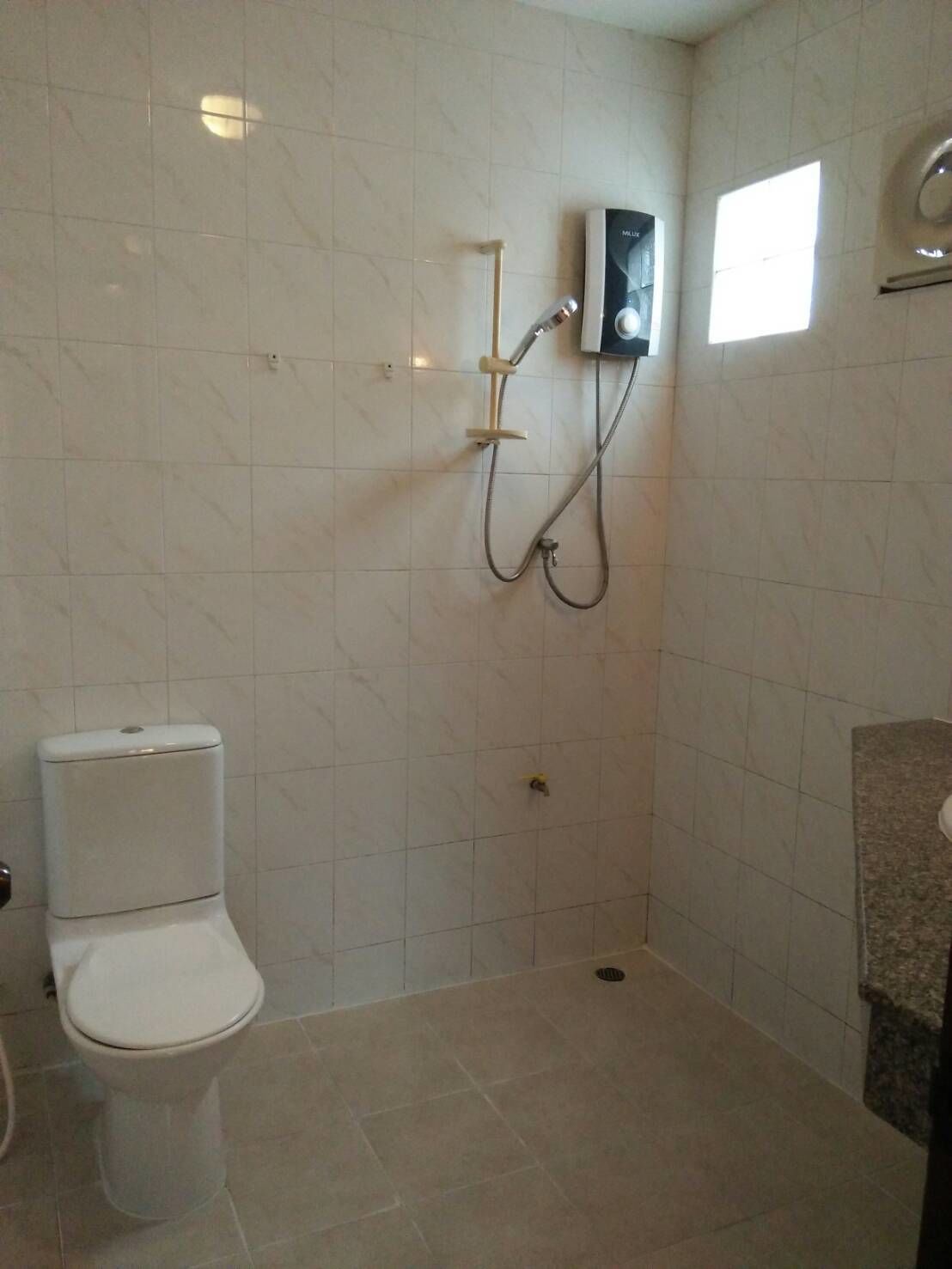 superior room | bathroom | shower, hair dryer, towels