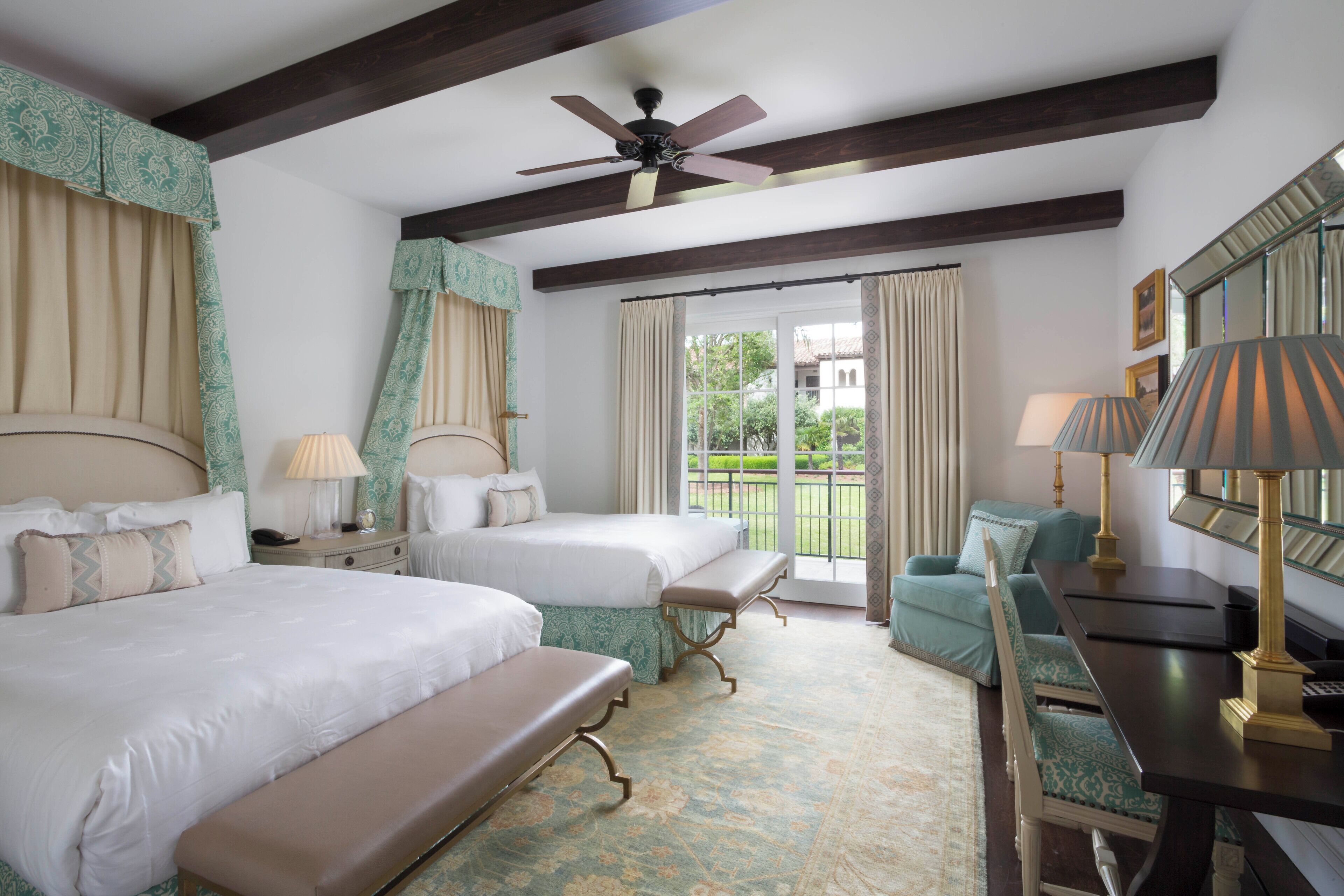 Room, 2 Queen Beds (Cloister - Main Building, Garden Wing) | In-room safe, desk, laptop workspace, blackout drapes