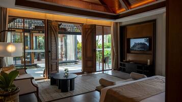 Villa Exclusive, piscine privée (Modern) | Coin séjour | Télévision LCD de 32 pouces avec chaînes par câble, télévision