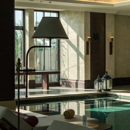 Outdoor pool, sun loungers
