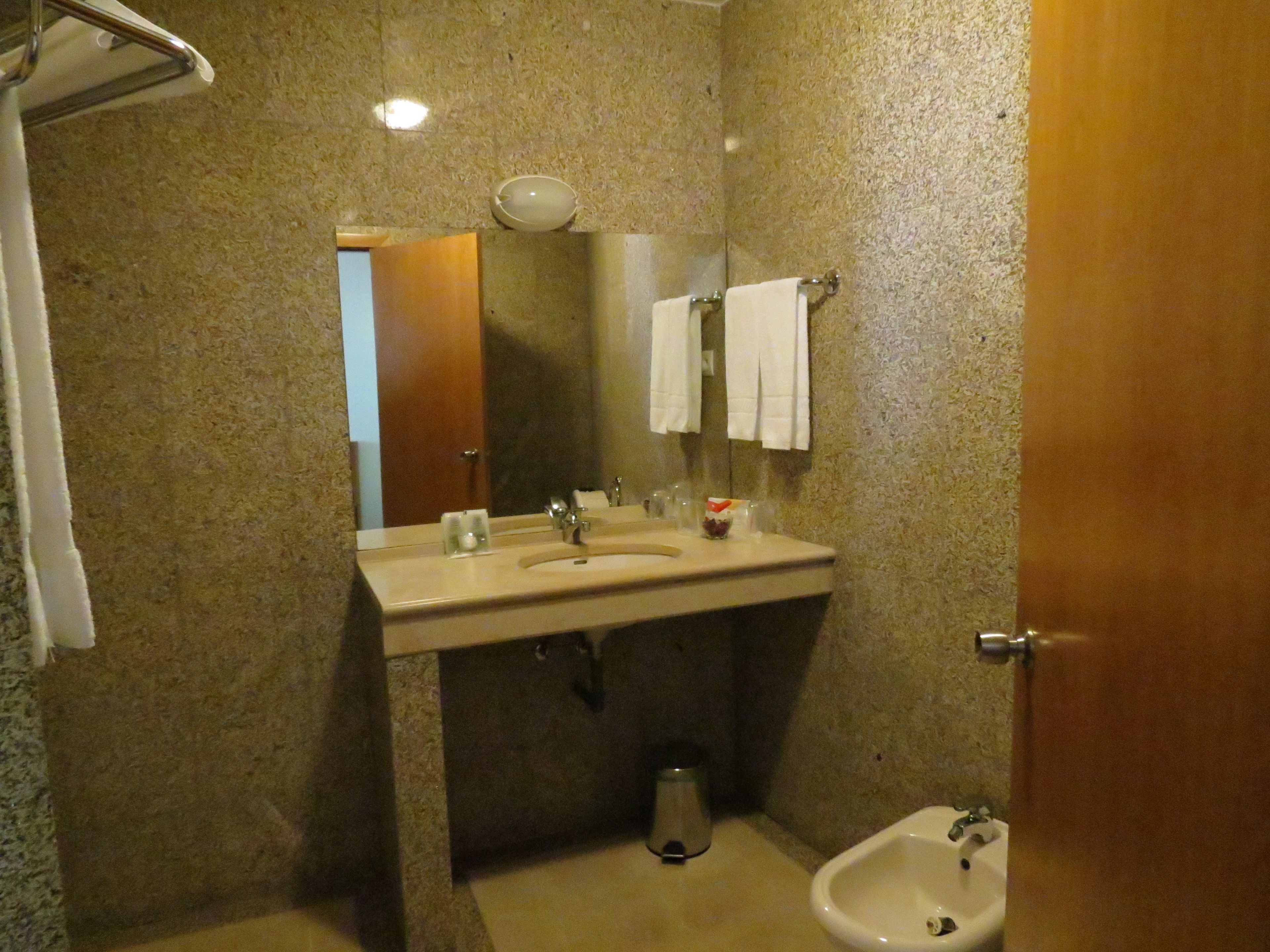 combined shower/bathtub, free toiletries, hair dryer, towels