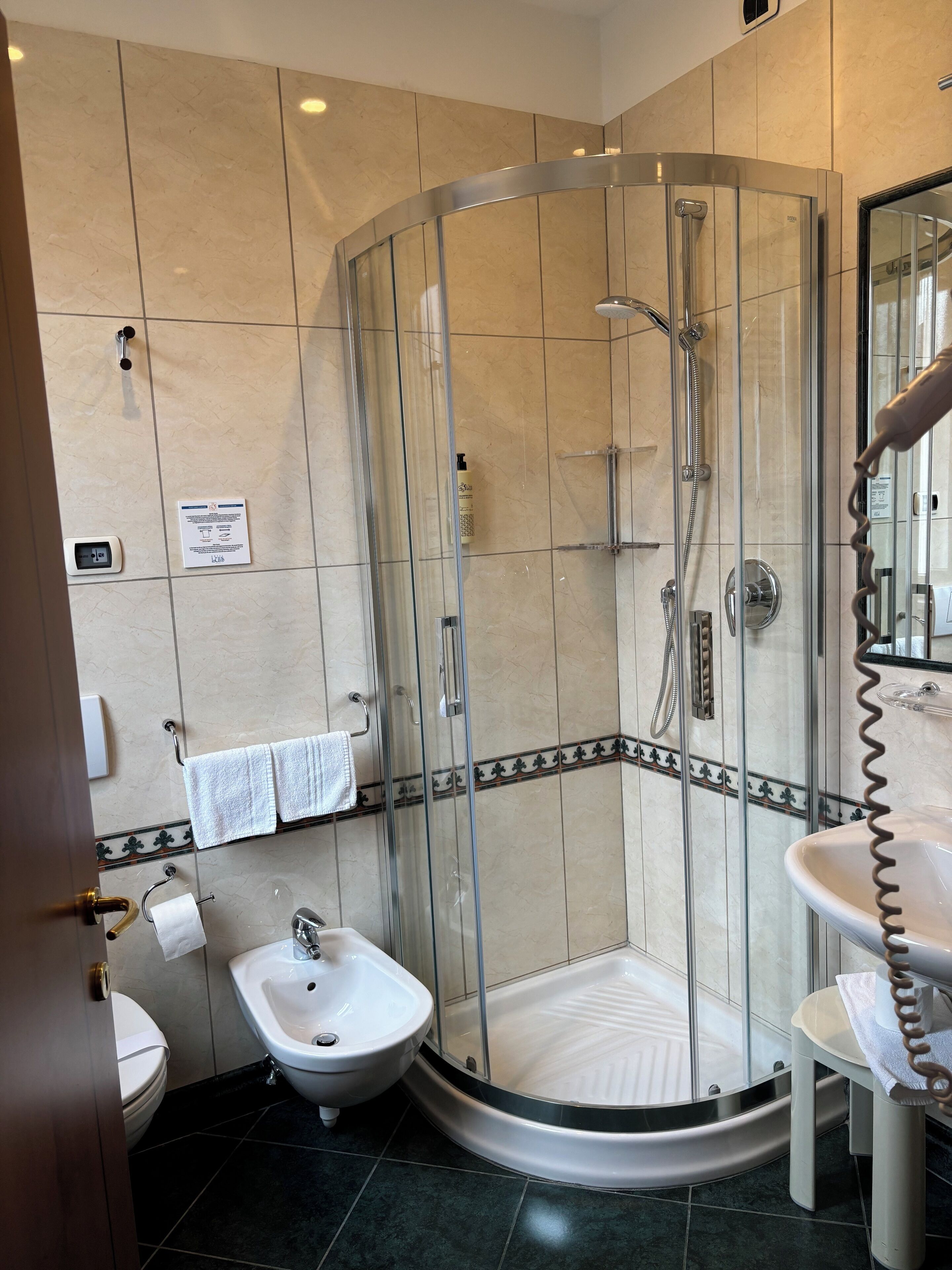 standard room | bathroom | free toiletries, hair dryer, bidet, towels