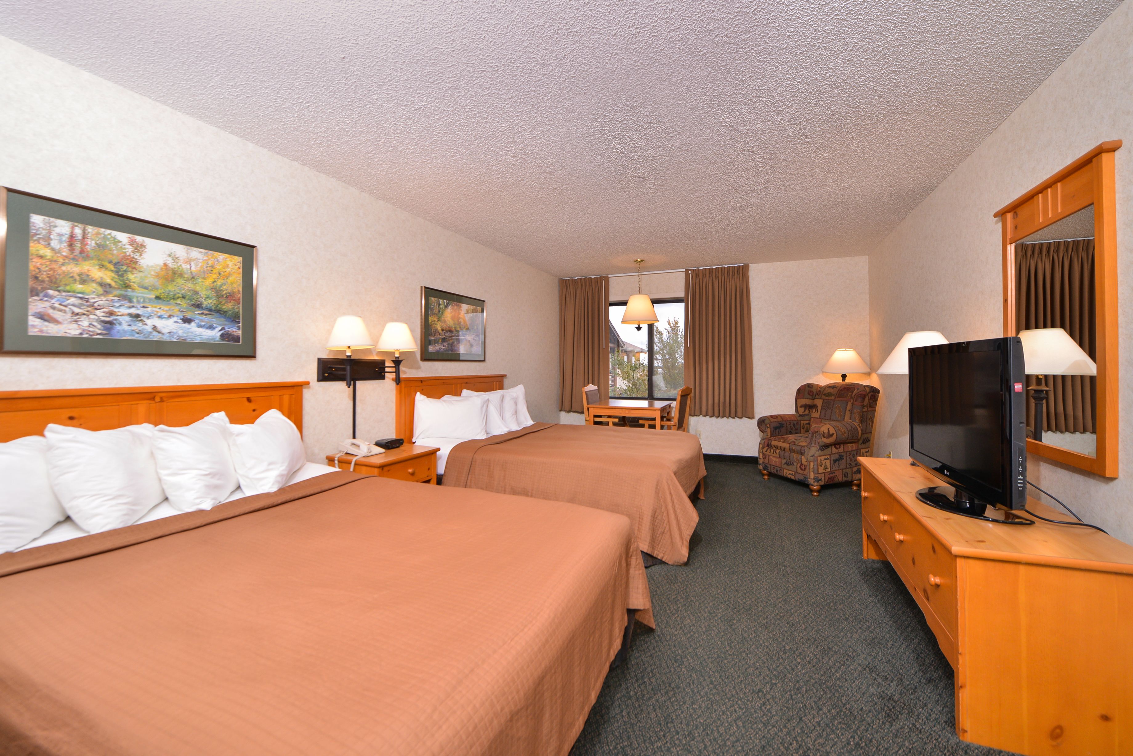 standard room, 2 queen beds (two queen beds) | in-room safe, iron/ironing board, free wifi, bed sheets