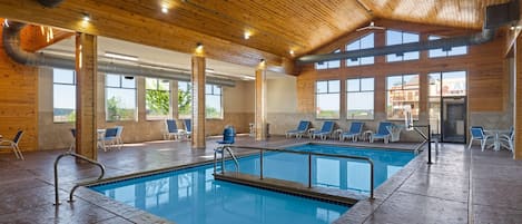 Indoor pool, open 6 AM to 11 PM, sun loungers