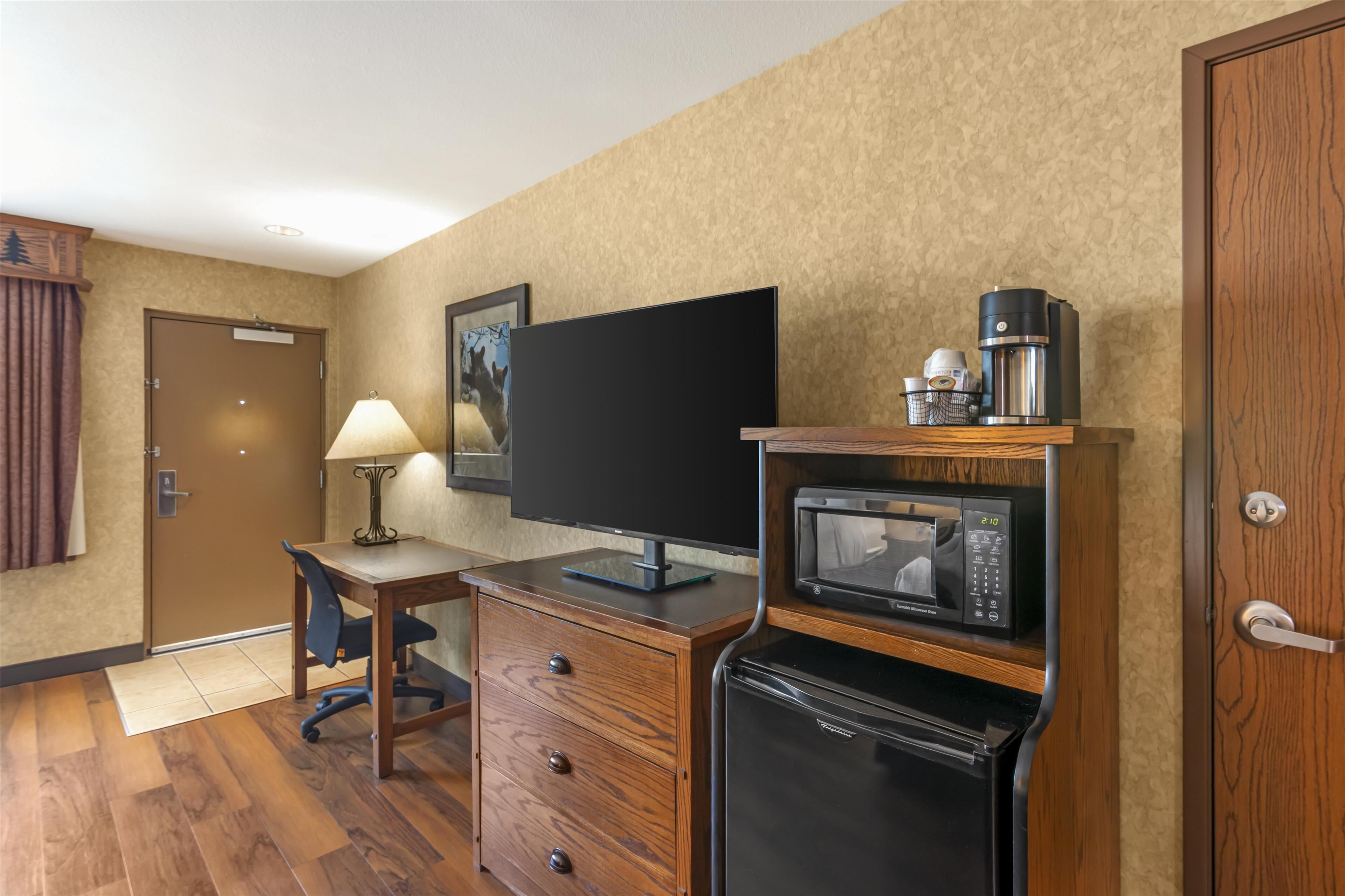 Pillow-top beds, desk, blackout curtains, iron/ironing board