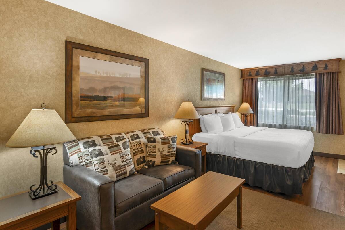 Business Room, 1 King Bed, Non Smoking, Refrigerator & Microwave | Pillowtop beds, desk, blackout drapes, iron/ironing board