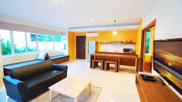 Two Bedrooms Pool Villa | Living area | LCD TV, DVD player
