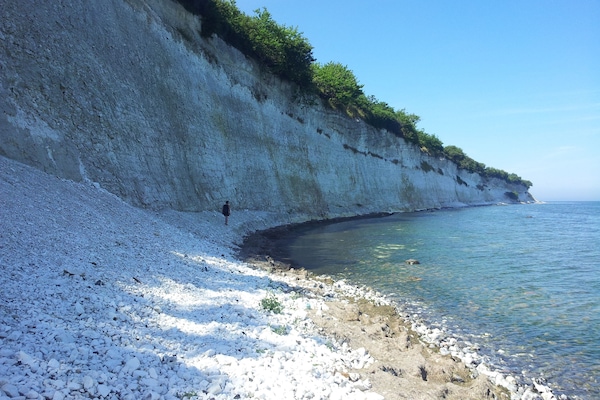 On the beach, white sand