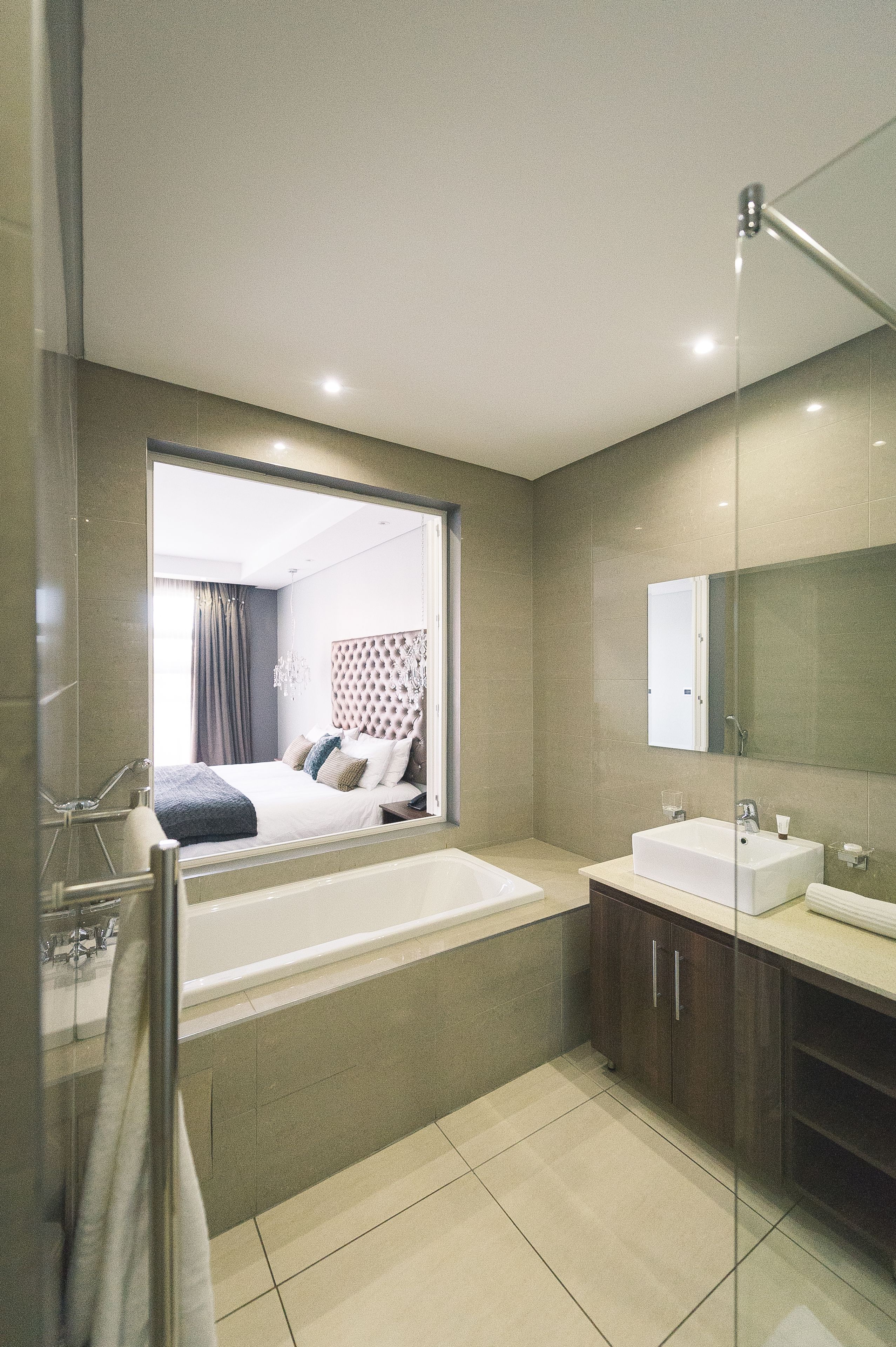luxury room | bathroom | hair dryer, bathrobes, towels