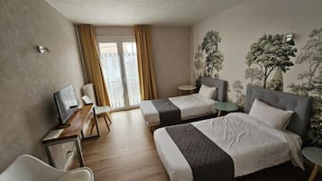 Chambre avec lits jumeaux | Wi-Fi gratuit, draps fournis