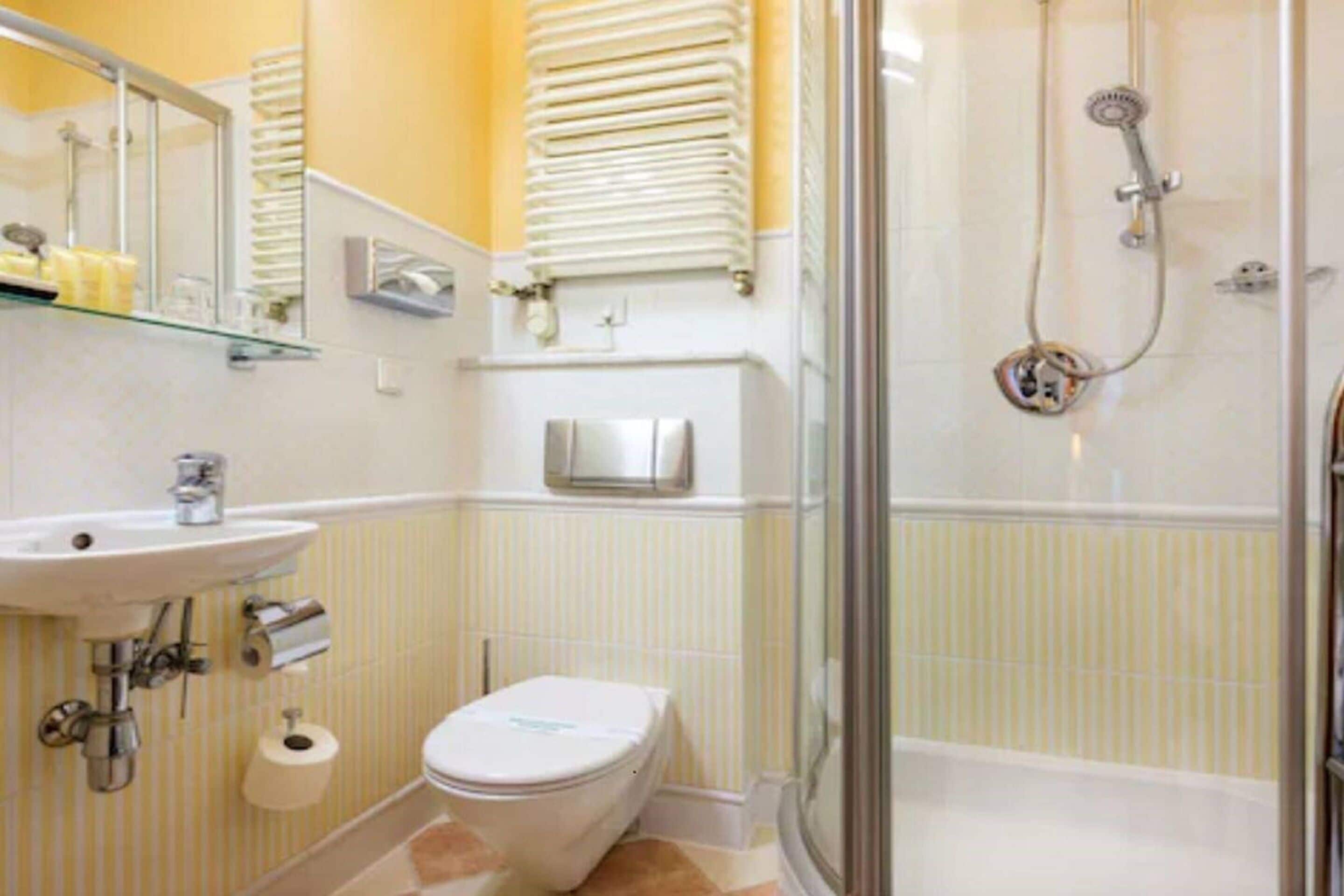 deluxe single room | bathroom | shower, free toiletries, hair dryer, bathrobes