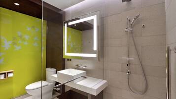 Room, 1 King Bed | Bathroom shower
