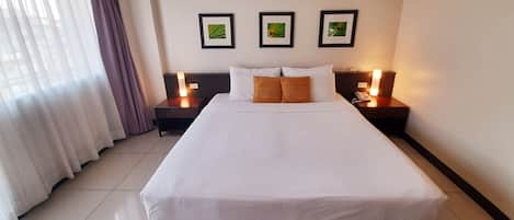 1 kamar tidur, minibar, Wi-Fi gratis, dan seprai linen
