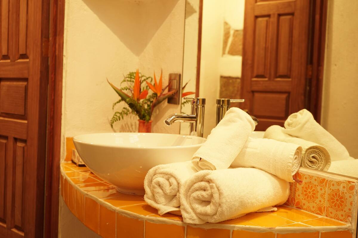 hab.doble frente al hotel pet friendly | bathroom | eco-friendly toiletries, hair dryer, towels, shampoo