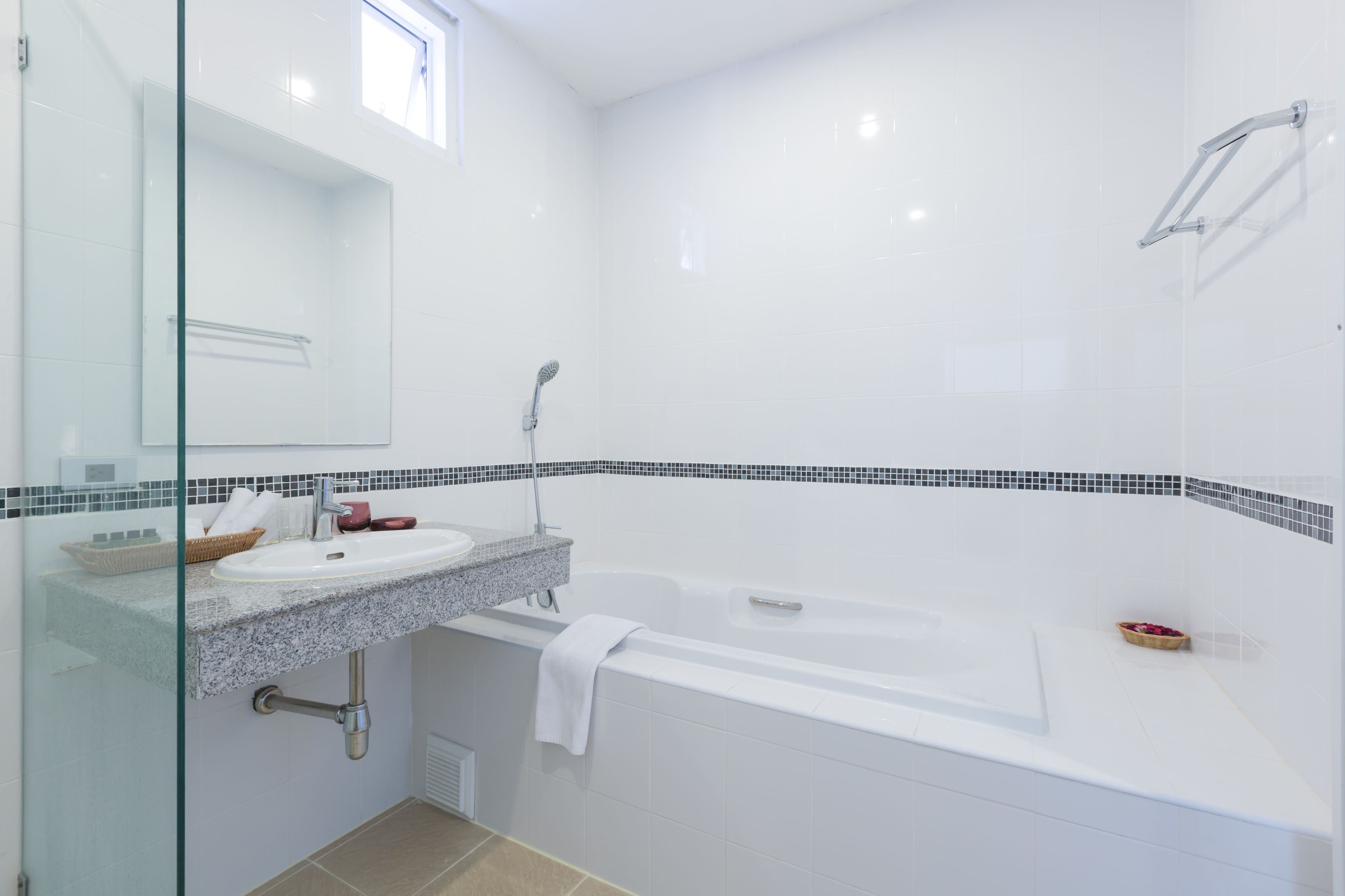 suite, pool view | bathroom | shower, free toiletries, hair dryer, bidet