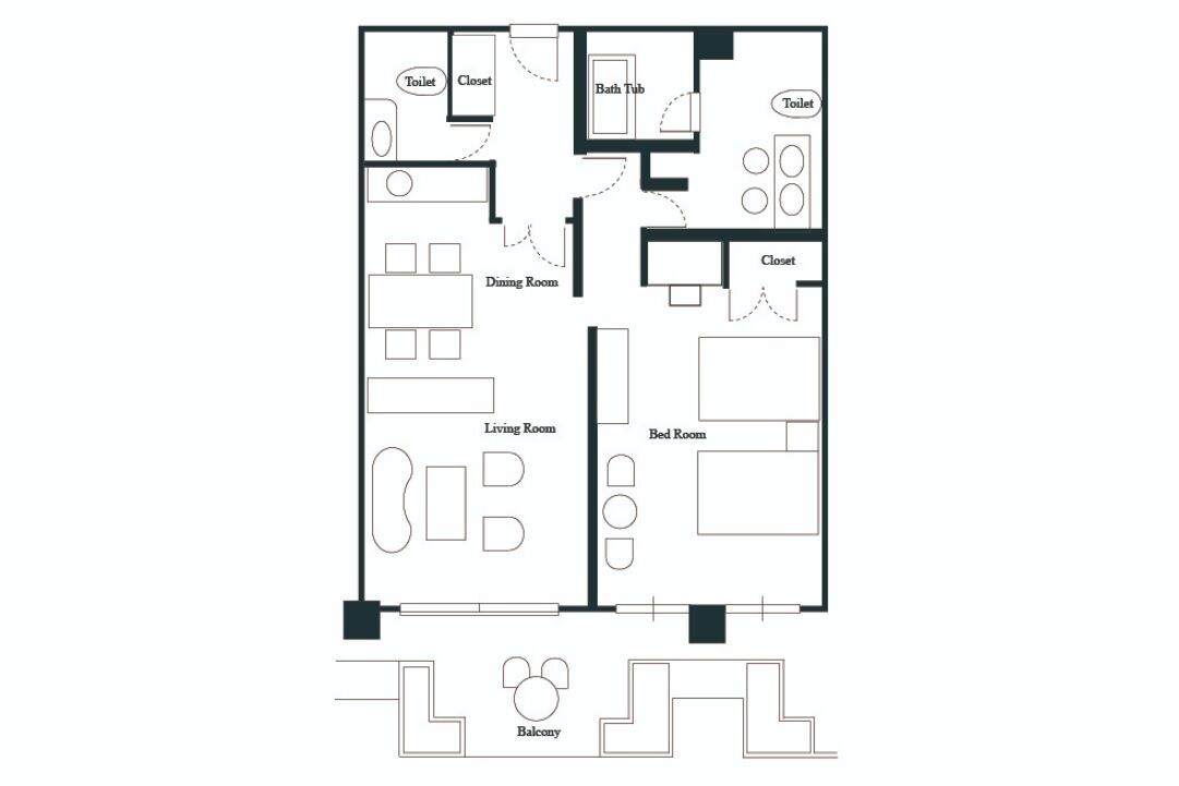 club suite | 1 bedroom, minibar, in-room safe, individually furnished