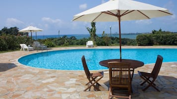 室外游泳池,09:00 至 18:30 开放,池畔遮阳伞