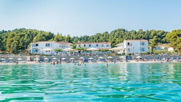 Utsikt mot strand/hav