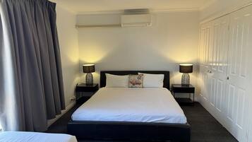 Desk, free WiFi, bed sheets