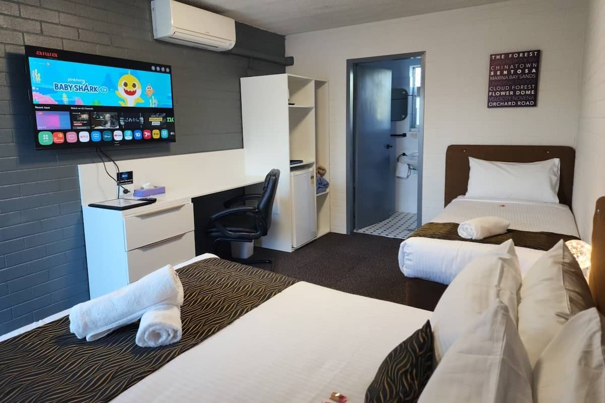 Desk, free WiFi, bed sheets