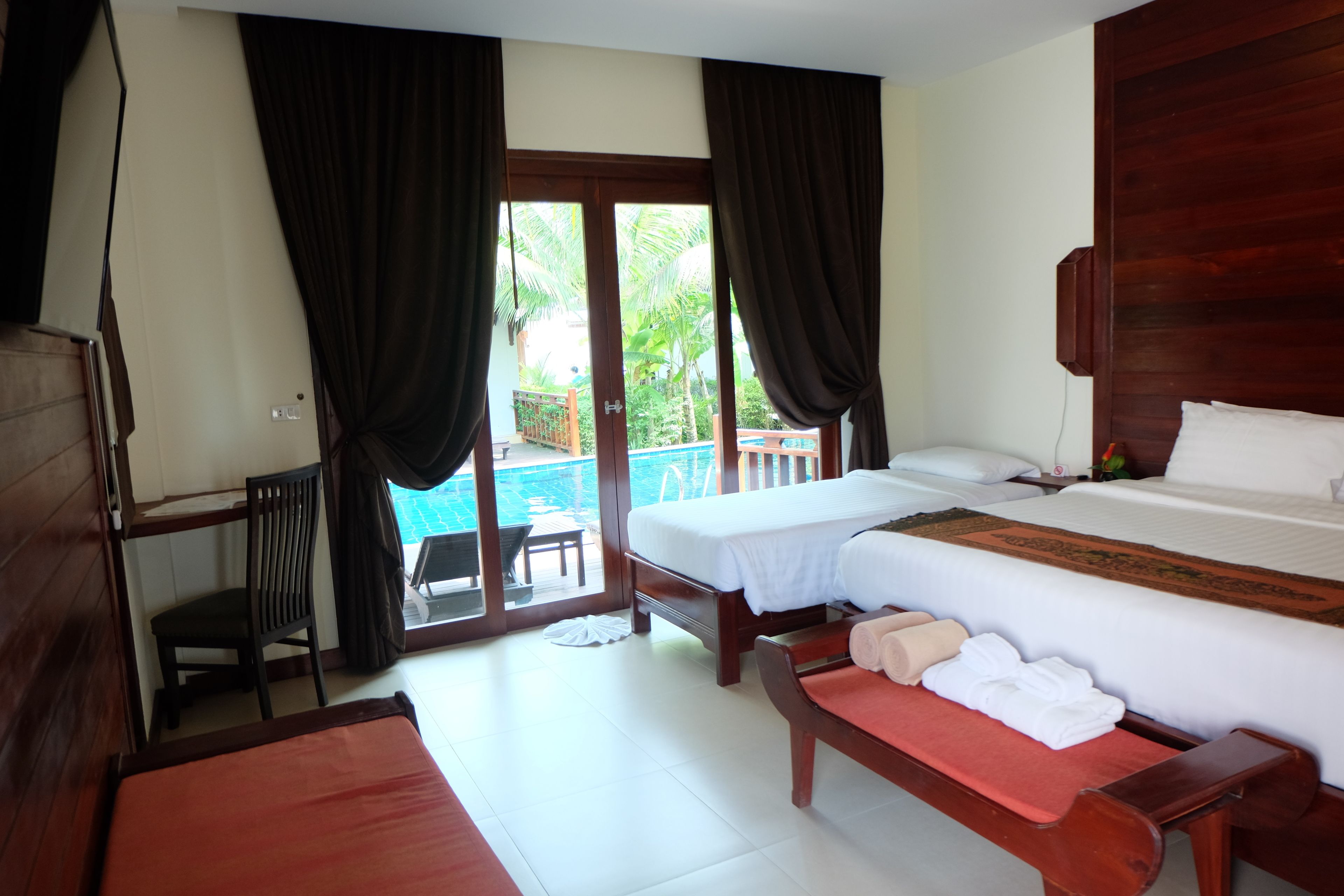 family villa, pool access | in-room safe, desk, free wifi, bed sheets