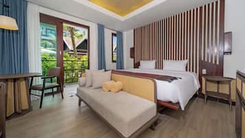 1 King Bed, Premier Pool View, Non-Smoking | In-room safe, desk, free WiFi, bed sheets
