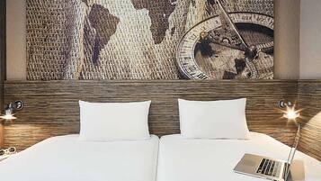 Premium bedding, desk, blackout curtains, soundproofing