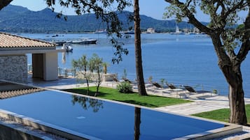 Indoor pool, 2 outdoor pools, pool umbrellas, pool loungers