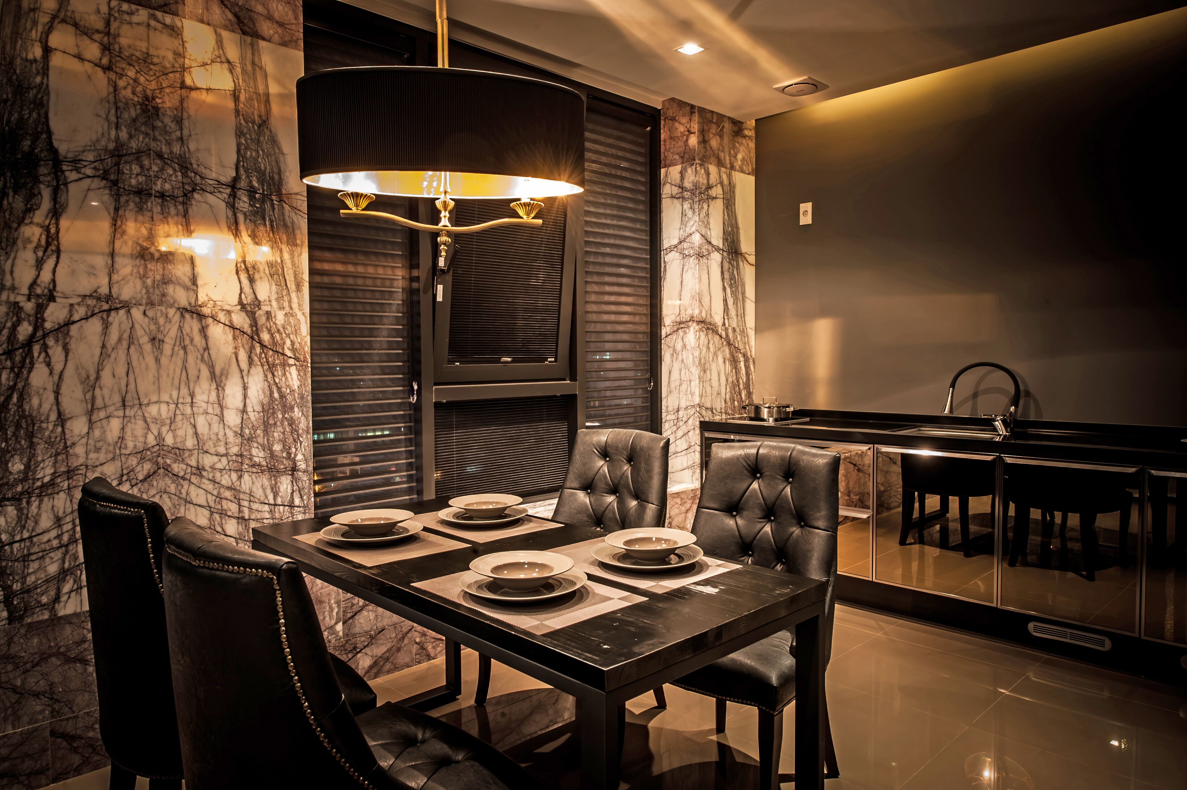 premium studio with dining | private kitchen | fridge, coffee/tea maker