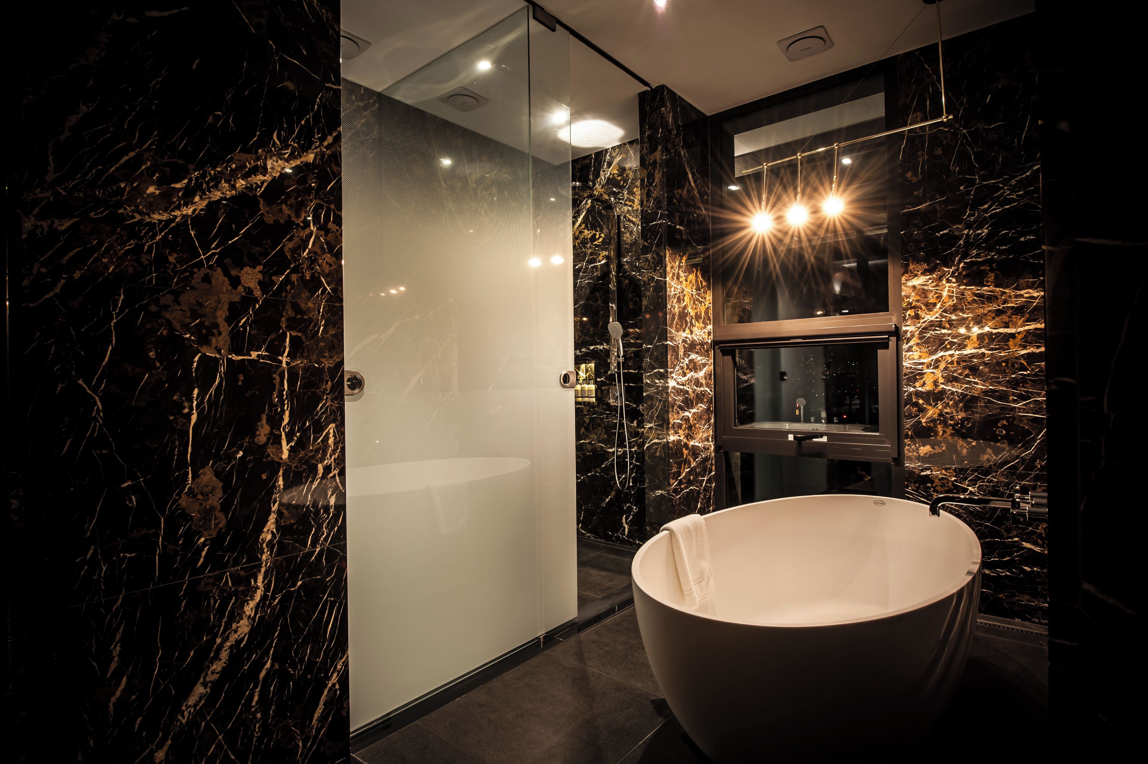 Premium Terrace | Bathroom | Separate tub and shower, rainfall showerhead, free toiletries