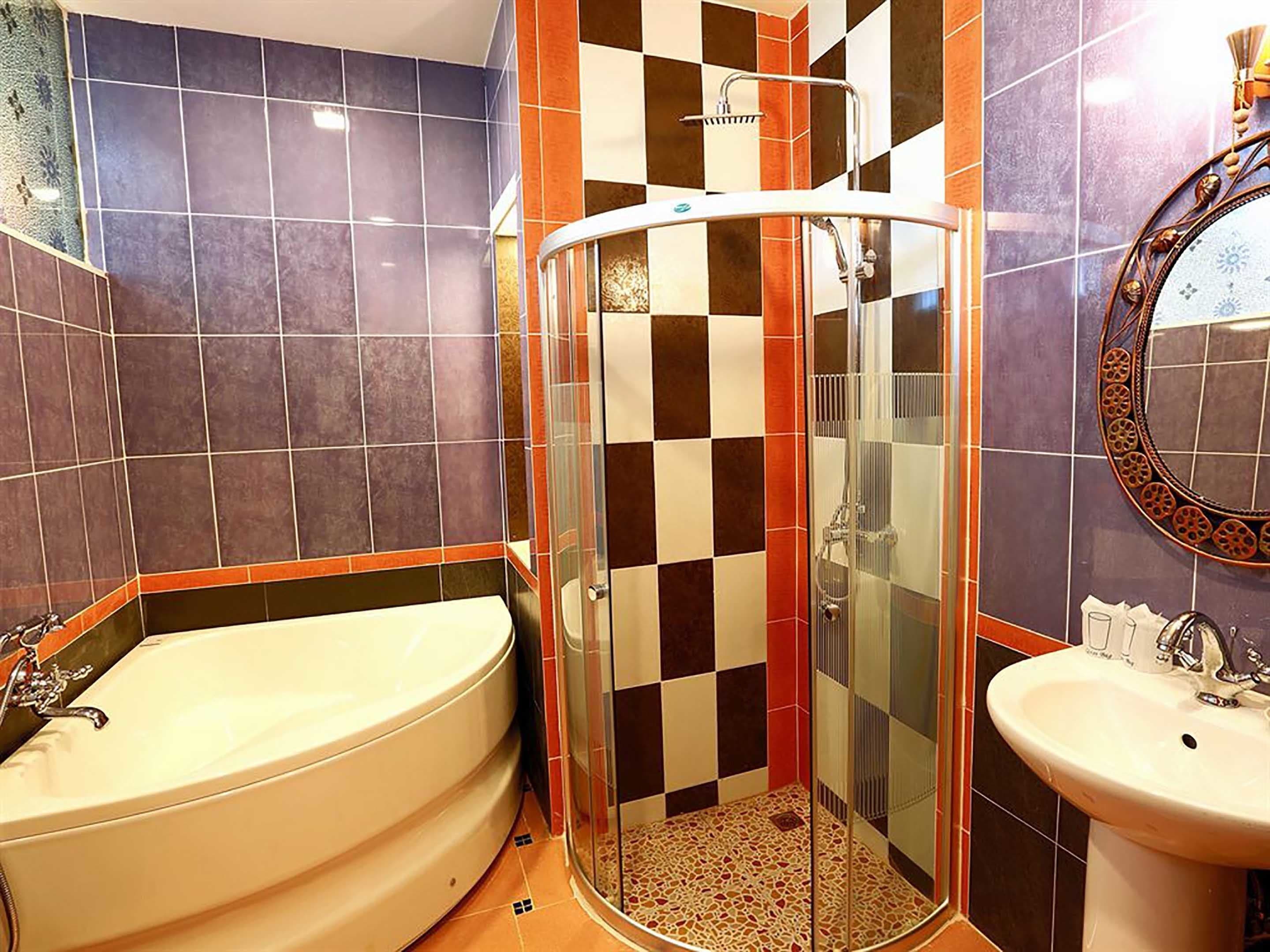 premium room | bathroom | separate bathtub and shower, deep-soaking bathtub, rainfall showerhead