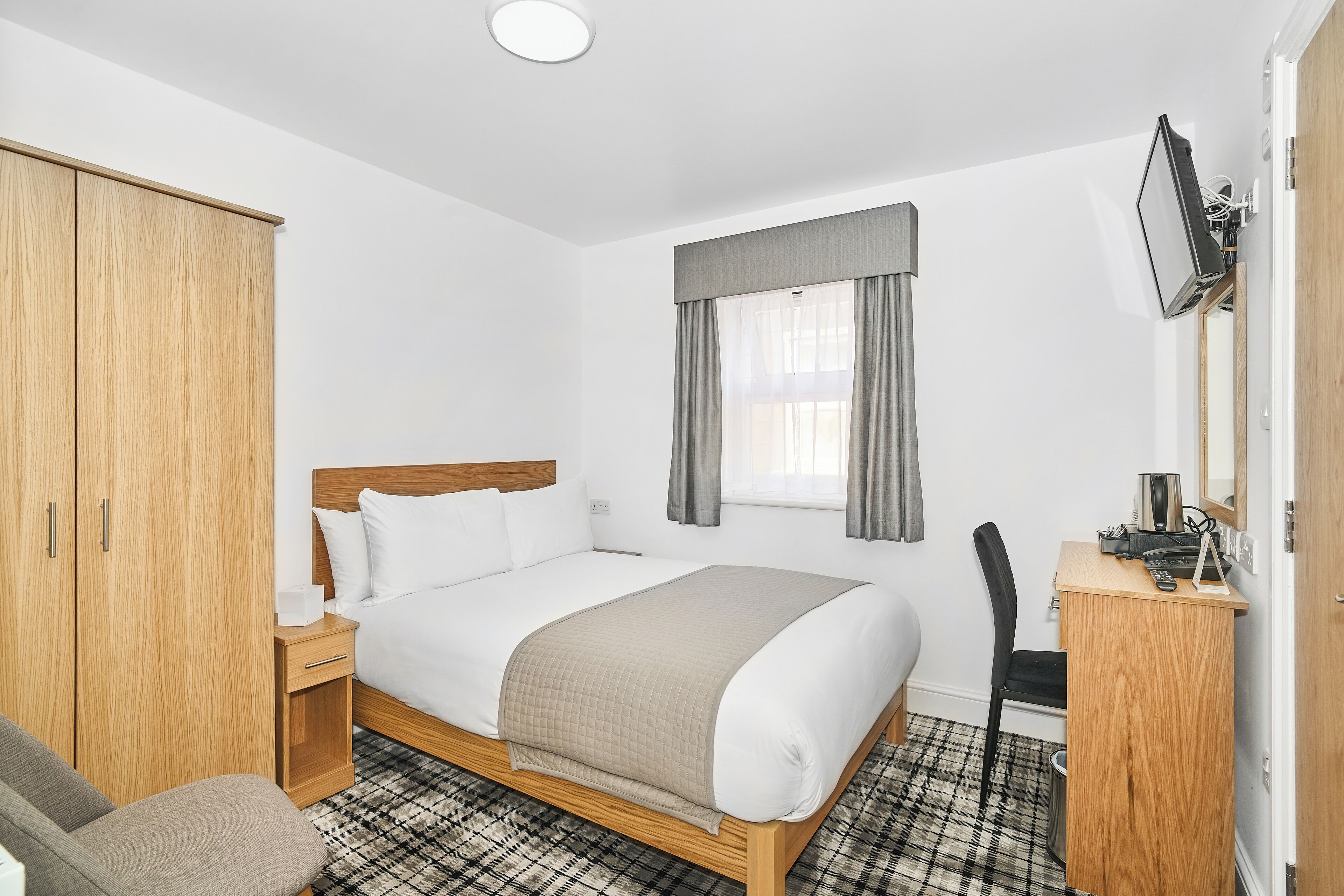 Desk, blackout curtains, iron/ironing board, free WiFi