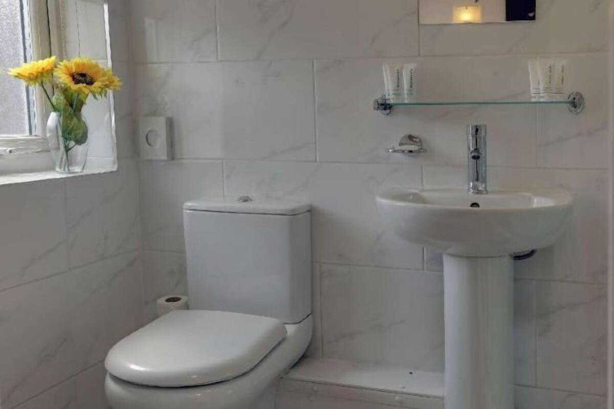 Bathroom | Combined shower/bathtub, free toiletries, towels