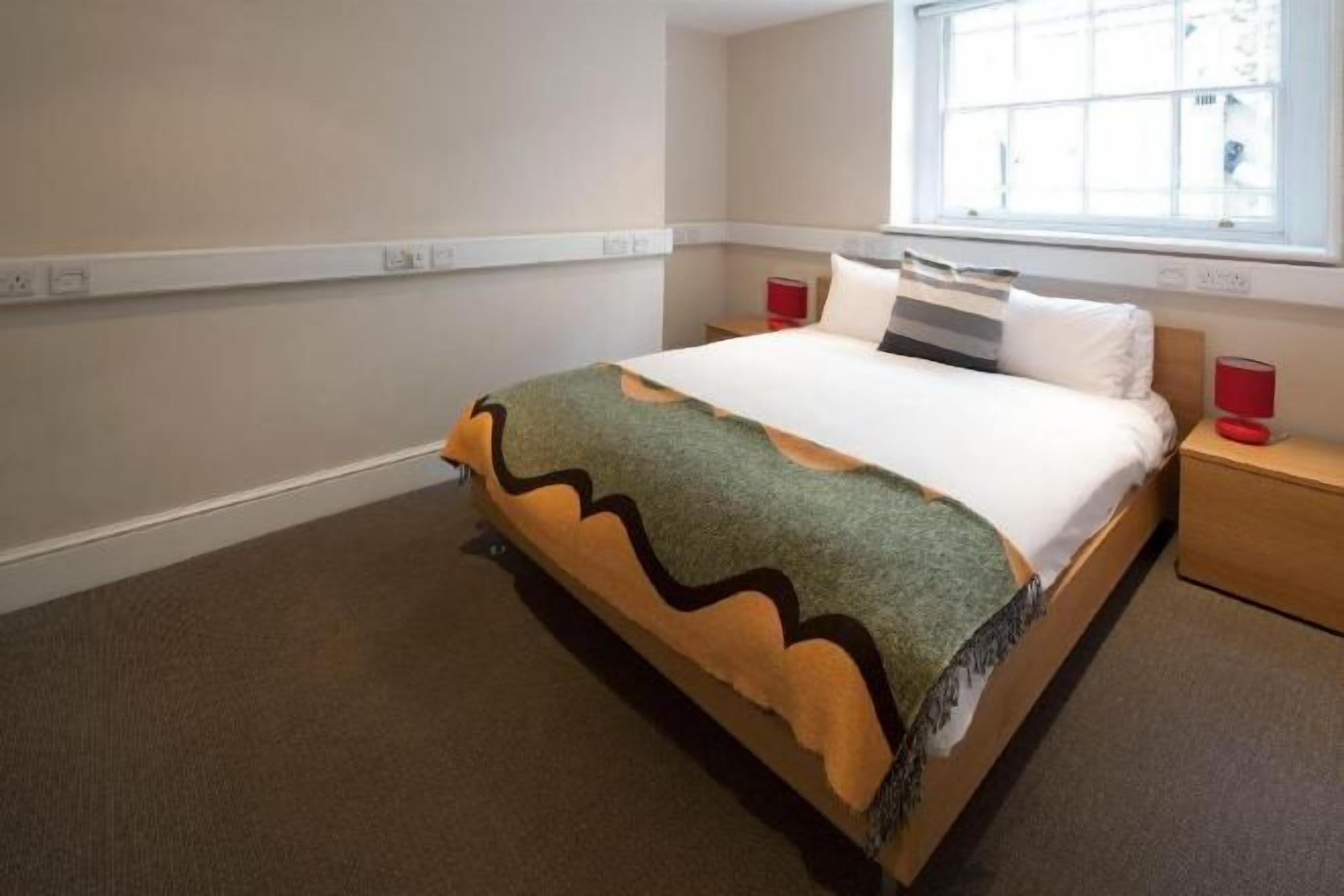 Hypo-allergenic bedding, desk, laptop workspace, iron/ironing board