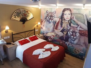 Standard Double Room, Ensuite (Mural Double Superior) | Blackout drapes, iron/ironing board, free WiFi, bed sheets - Central Hotel (London)