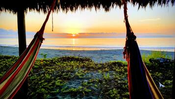 On the beach, beach towels, beach massages, beach yoga
