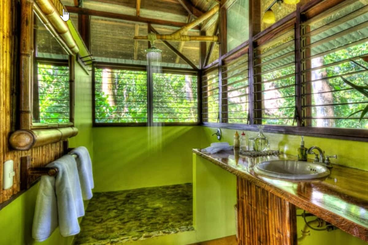 beach house with 2 bedrooms and kitchen | bathroom | shower, rainfall showerhead, designer toiletries, hair dryer
