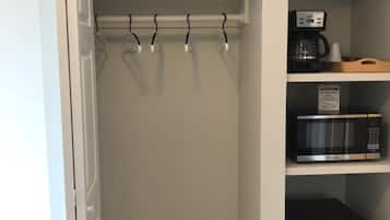 Fridge, microwave, coffee/tea maker