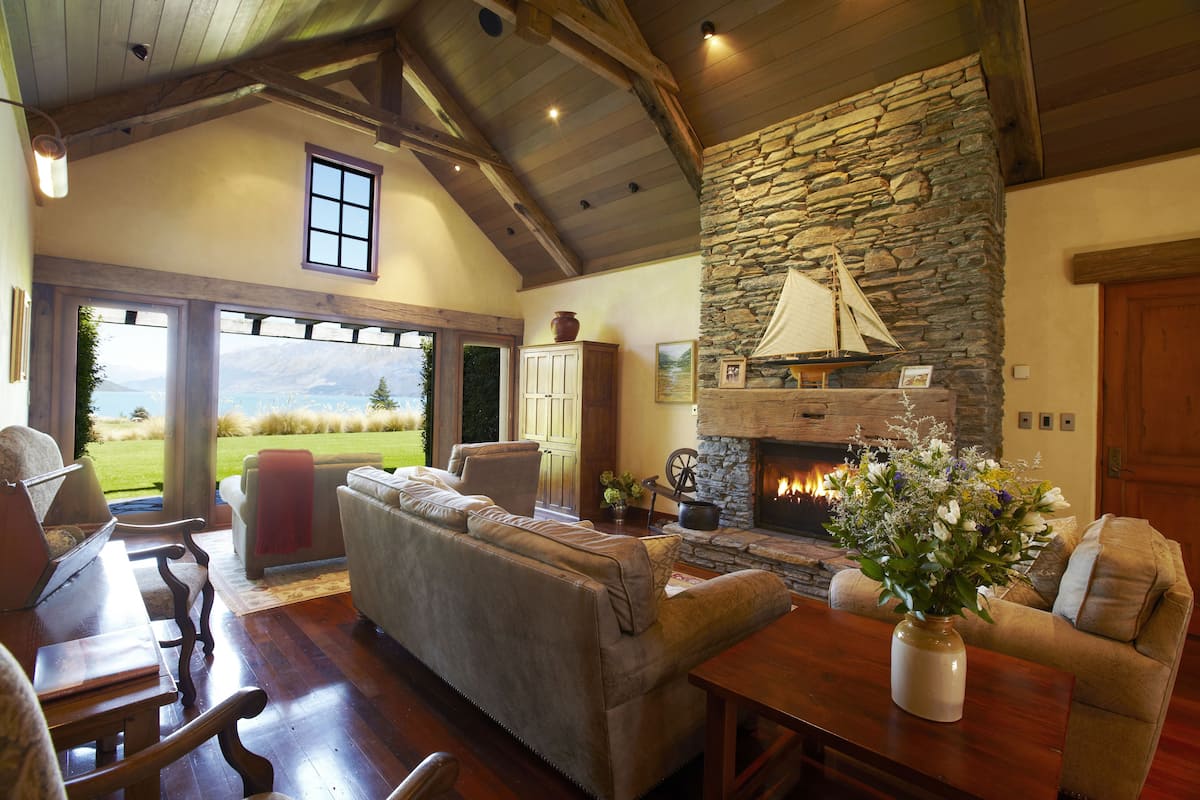 Chalet Stateroom | Living area | Flat-screen TV, DVD player, heated floors