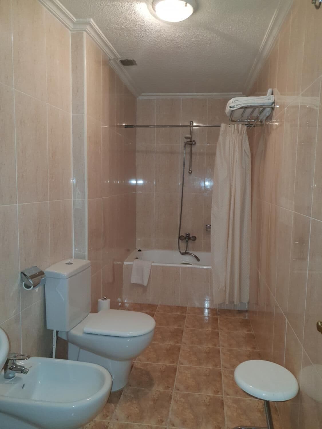 Free toiletries, hair dryer, bidet, towels